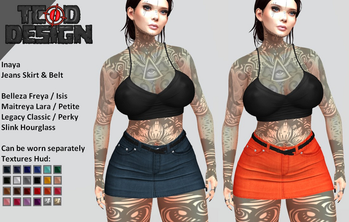 Jeans Skirt & Belt ~ Inaya [ADD ME]. DEMO