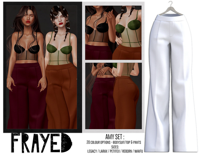 Frayed - Amy Pants - White