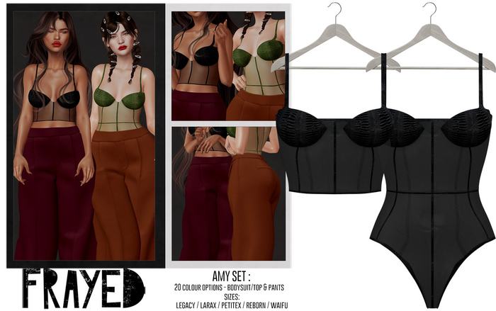 Frayed - Amy Body/Top - Black