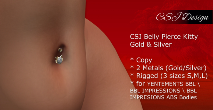 CSJ Belly Pierce Kitty (BBL)