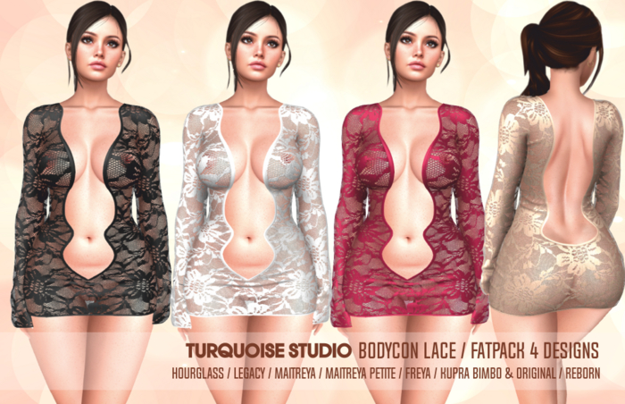 [TS] BODYCON LACE - Kupra Bimbo Origi - Reborn - Maitreya Lara Petite - Freya - Legacy - Hourglass  [FATPACK]