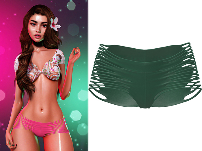 Cherry Ripped Shorts 2.0 [Emerald] - Maitreya Lara • LaraX • Legacy • Reborn