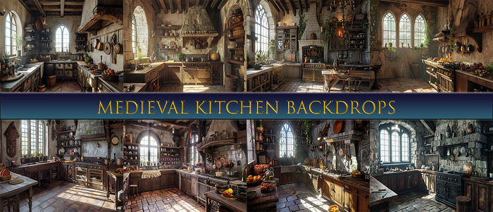 SATO - Medieval kitchen Blogger backdrop Textures (DISCOUNTED)