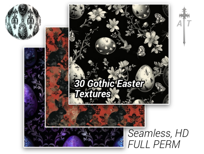[AT] 30 Seamless Gothic Easter Textures (FULL PERM)