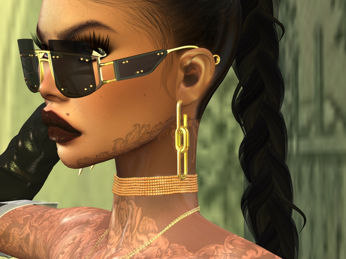 .:VENUS:.  CHAIN GOLD EARRINGS non rigged (ADD me)