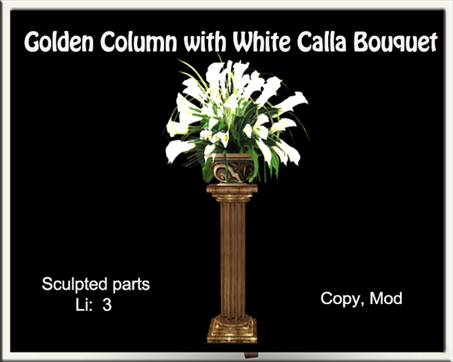 *DISCOUNT* Gold column with white calla bouquet