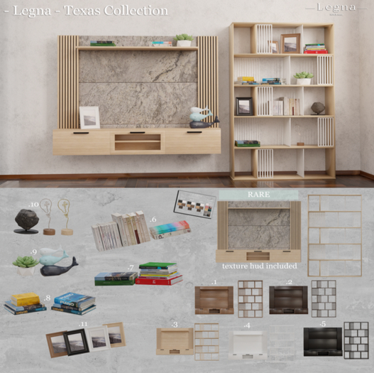 12. - Legna - Texas Collection Shelf and Rack RARE