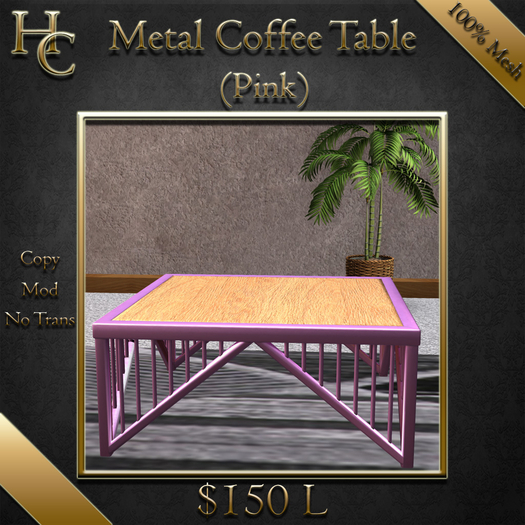 [HC] Metal Coffee Table - Pink