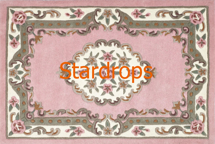 Pink&White Flower Rug with Texture