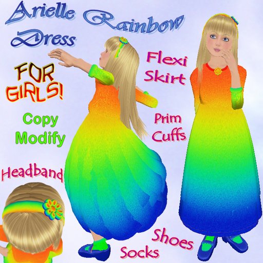 *Timeless Child* Arielle Rainbow Dress