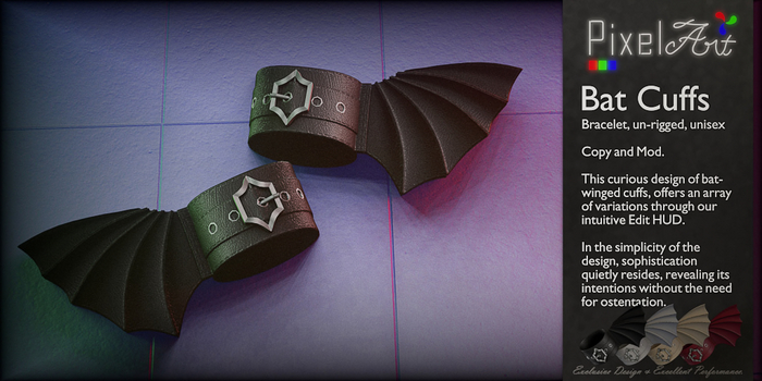 Pixel Art - Bat Cuffs