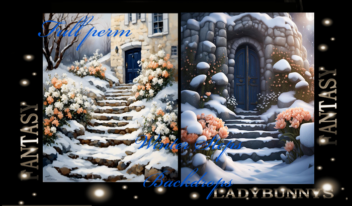Fantasy Background Textures-Winter Steps Backdrops Full Perm