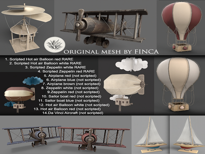 2. FINCA. Box Scripted Hot air Balloon white RARE