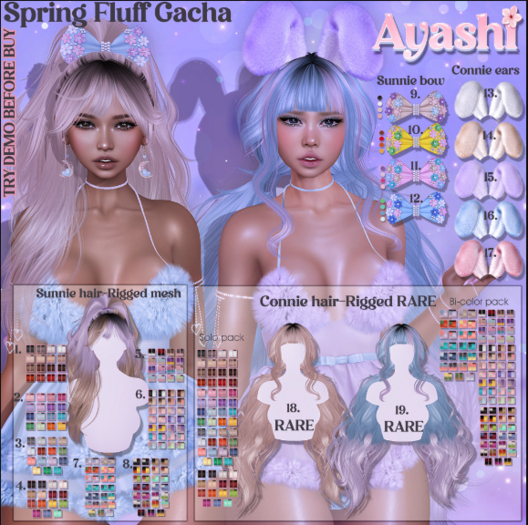 19. Ayashi Connie hair-Bi-color pack RARE