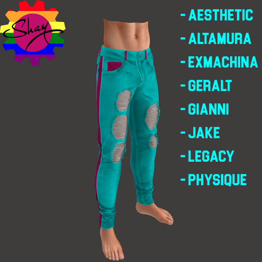 Shay-Gear Logo Ripped Jeans