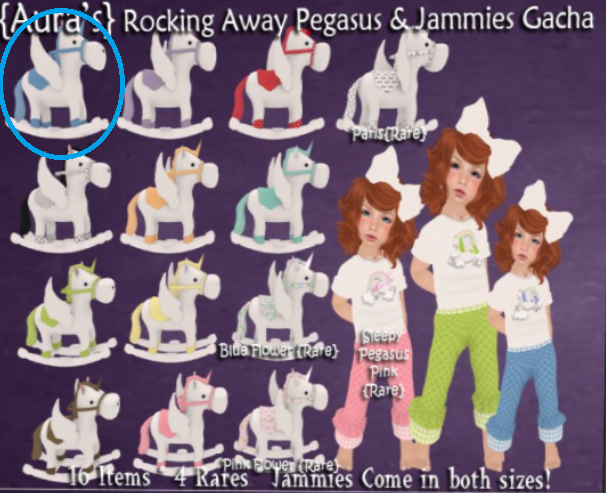 {Aura's} Rocking Away Pegasus {Blue}