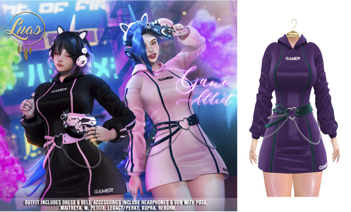Luas Game Addict Outfit Purple & Teal