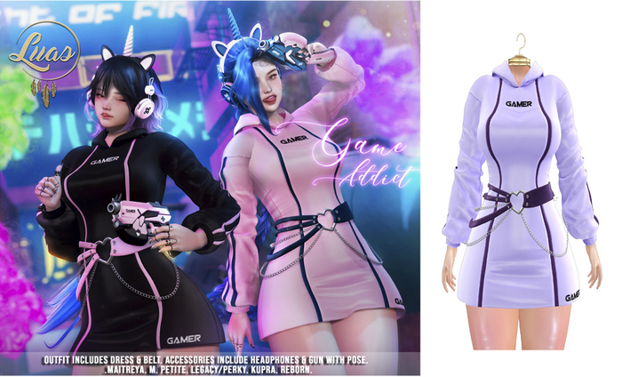 Luas Game Addict Outfit Lilac & Purple