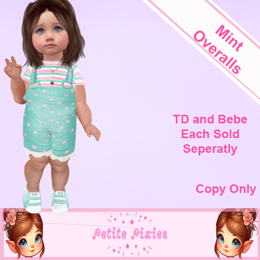 !Petite Pixie - Overalls  Mint (Bebe)