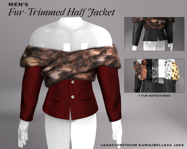 DG - Men's Fur-Trimmed Half Jacket Red