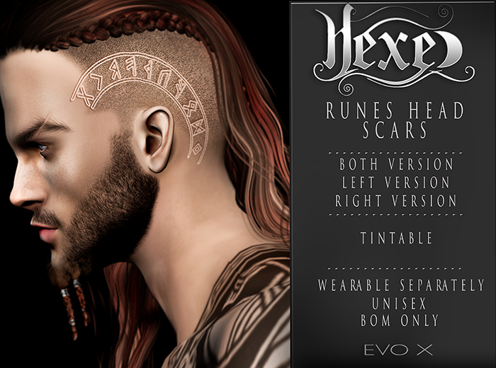 Hexed  - Runes Head Scars EvoX  Unisex