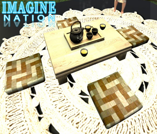 Japanese Style Sake/Tea Table for 4 