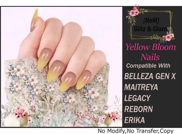 [ReM] Yellow Bloom Nails