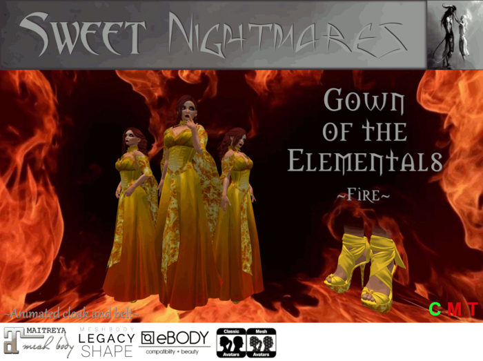~Sweet Nightmares~ Gown of the Elementals {Fire}