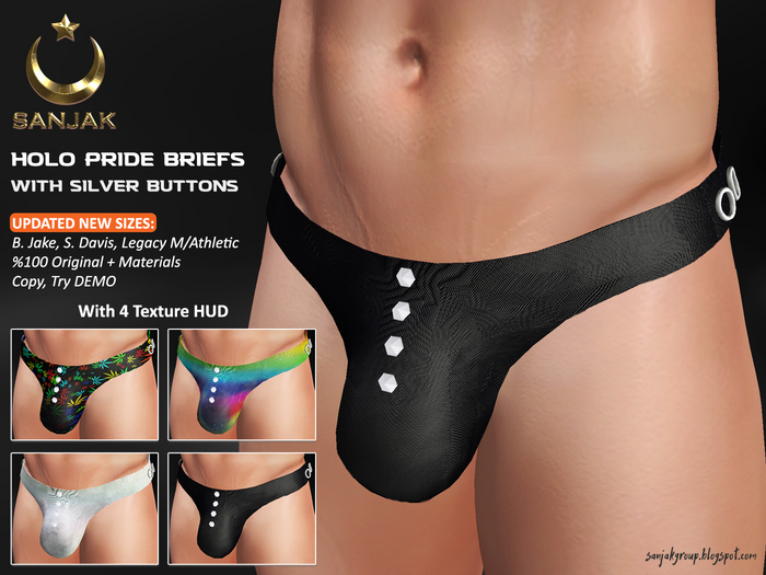 Holo Pride Briefs With Silver Buttons Sanjak ADD TO UNPACK