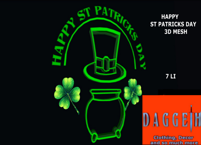 Happy St Patricks Day 3D 2024 * Daggeth store