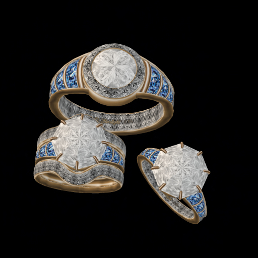 2 Karat Diamond Wedding Set - Texture HUD {OS}