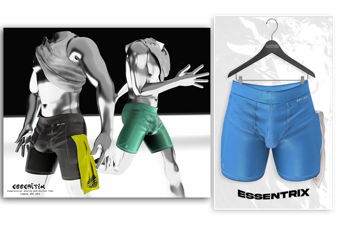 -ESSENTRIX-. Compression Shorts (Blue)