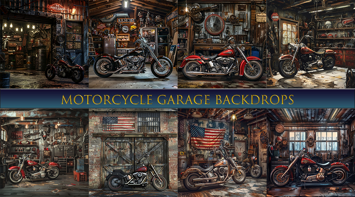 SATO - Motorcycle Garage Blogger backdrop Textures