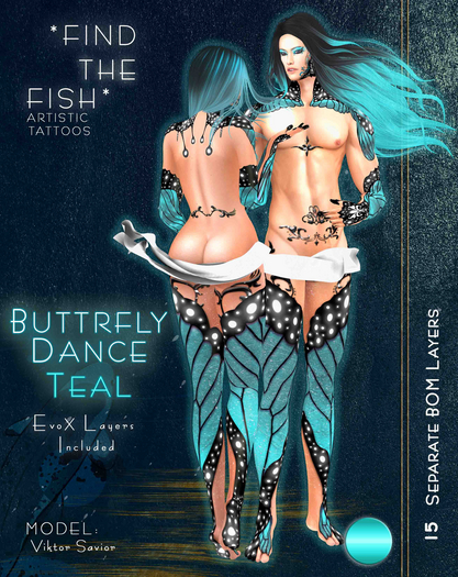 *Find the Fish* - Butterfly Dance - Teal 