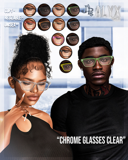 ALYX.// J4P$. Chrome Glasses CLEAR (Fat-Pack)
