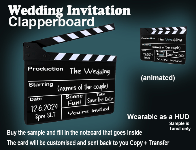 Wedding Invitation - Clapperboard (WEARABLE HUD)