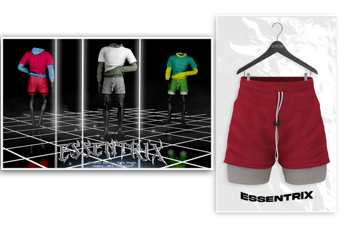 -ESSENTRIX-. Tetra Shorts (Red)
