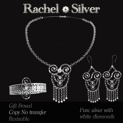 Exquisite Rachel Jewelry Set Silver Gift Box