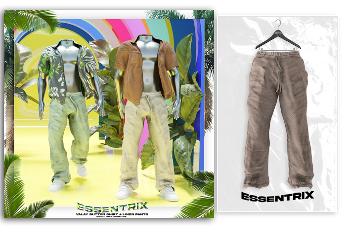-ESSENTRIX-. Linen Pants (Khaki)