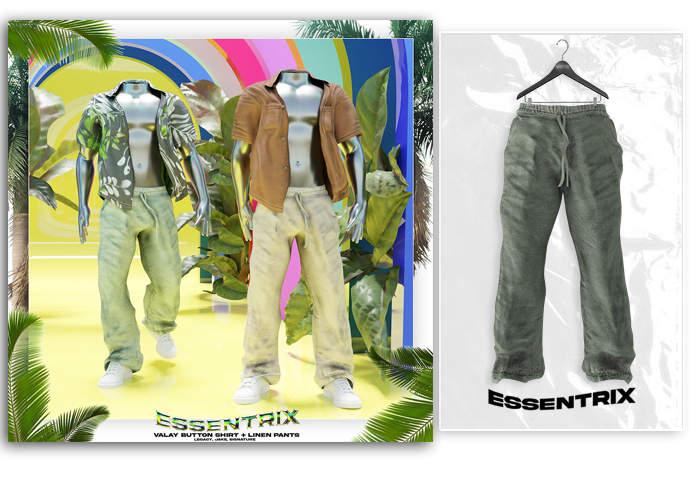 -ESSENTRIX-. Linen Pants (Olive)