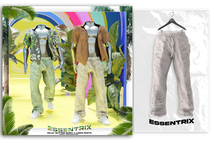 -ESSENTRIX-. Linen Pants (White)