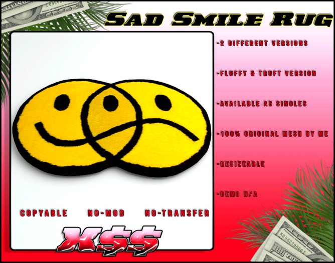 (X$$) - Sad Smile Rug GROUP GIFT