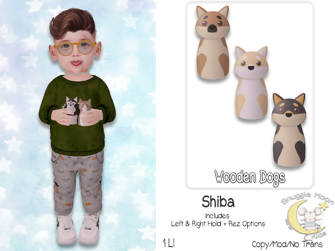 {SMK} Wooden Dogs - Shiba 