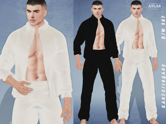*ATLAS* B/W  SET SHIRT PANTS