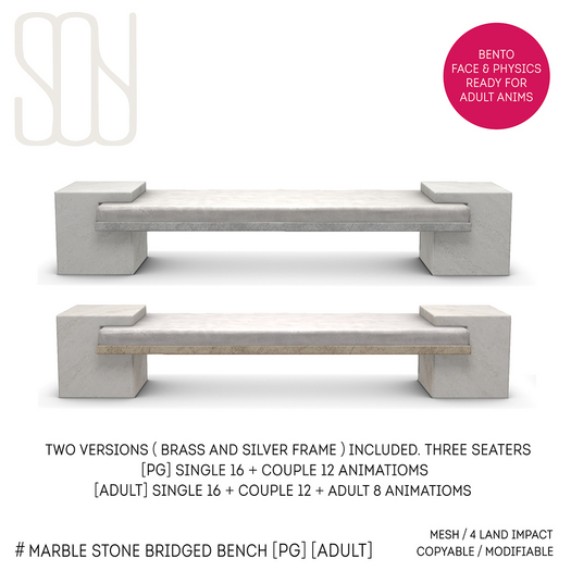 Soy. Marble stone bridged bench [PG] addme