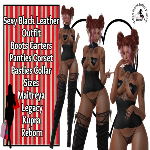 SEXY BLACK LEATHER FULL OUTFIT BOXED