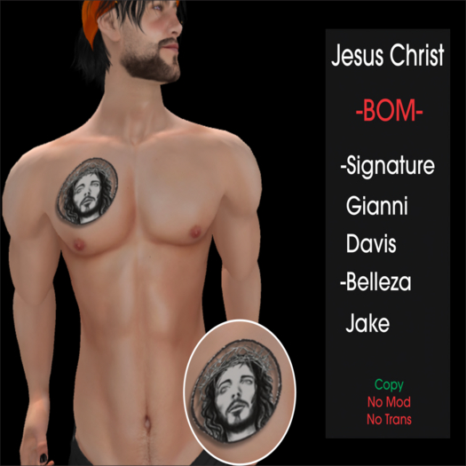 Tattoo Jesus Christ -BOM-