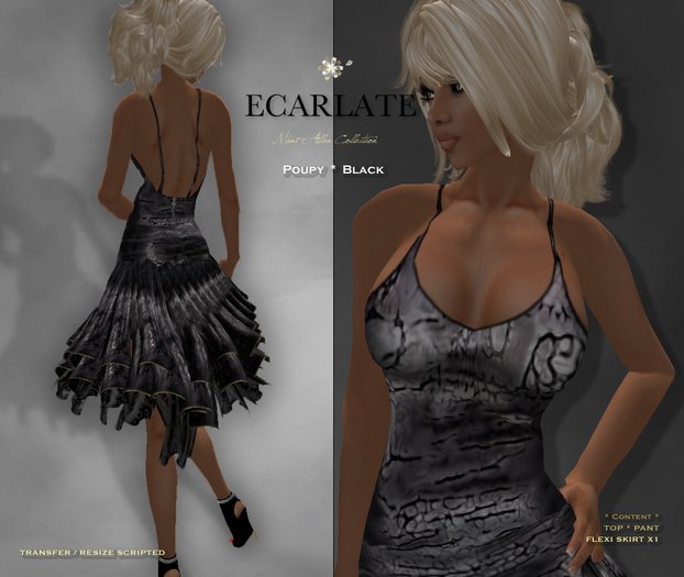 Ecarlate - Poupy - Black * Dress Gown Formal * Robe