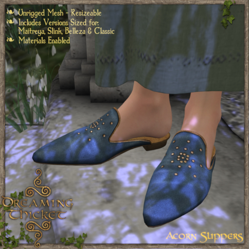 Dreaming Thicket - Acorn Slipper - Bluebell