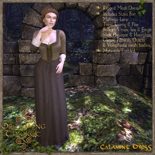 Dreaming Thicket - Calamint Dress - Walnut